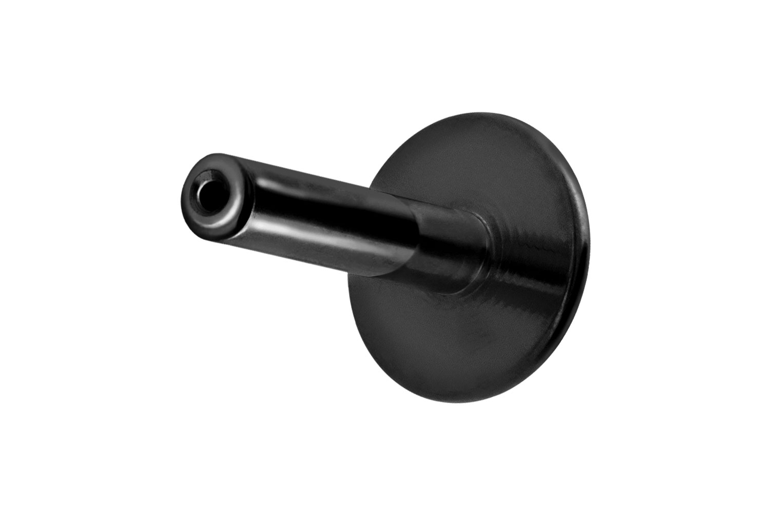 Titan Labret Piercing mit Push Fit ohne Kugel ABGERUNDETE PLATTE